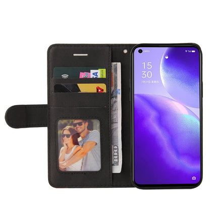 Preklopna torbica Oppo Reno5 z režami za kartice črna