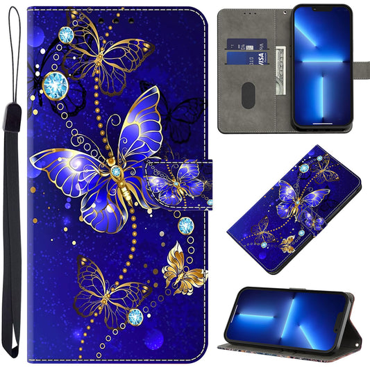 Preklopna-torbica-za-Moto-G54-reže-za-kartice-stojalo-Diamond-Butterfly:Preklopna torbica za Moto G54 – reža za kartice, stojalo, Diamond Butterfly