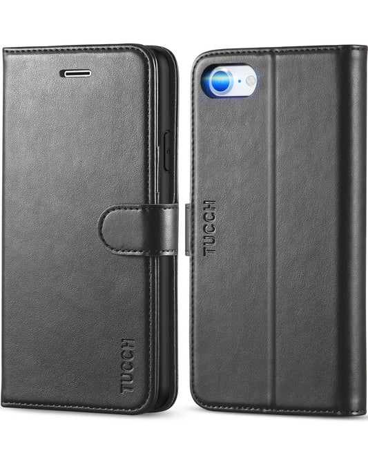 Preklopna torbica TUCCH iPhone SE 2022 5G SE 2020 iPhone 8 7 4,7 èrna zašèitni ovitek