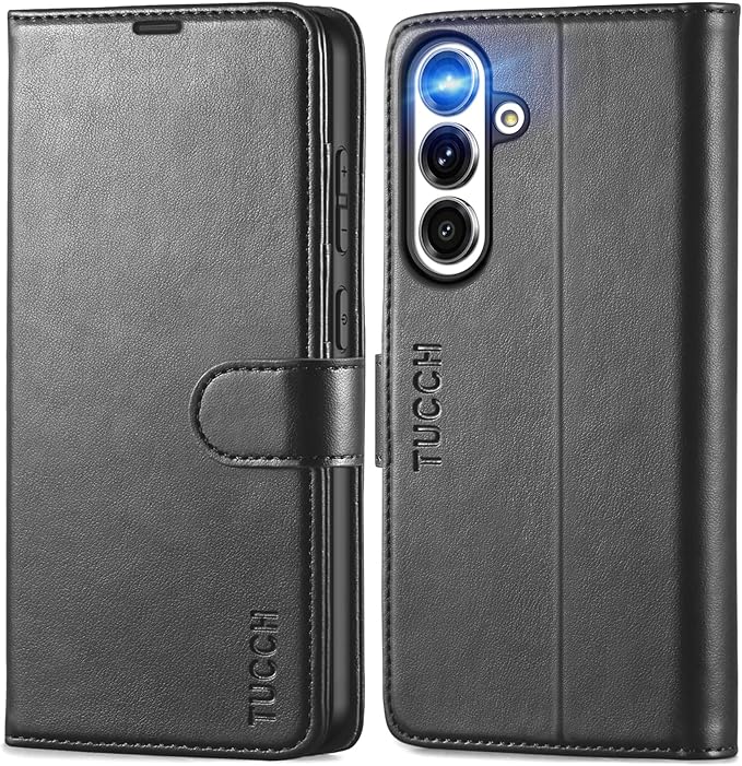 TUCCH preklopni novčanik za Samsung Galaxy S25 Plus 5G – RFID zaštita (crna)