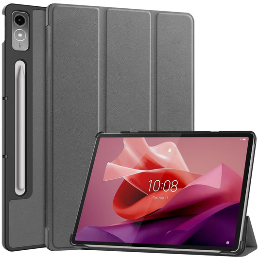 GIOPUEY preklopna futrola za Lenovo Tab P12 12.7 (2023) – 360° zaštita sa stalkom, siva