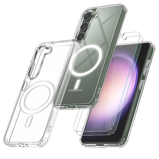 Komplet prozoren magsafe ovitek + 2 zaščitni stekli za Samsung Galaxy S23 Plus – Infostyle
