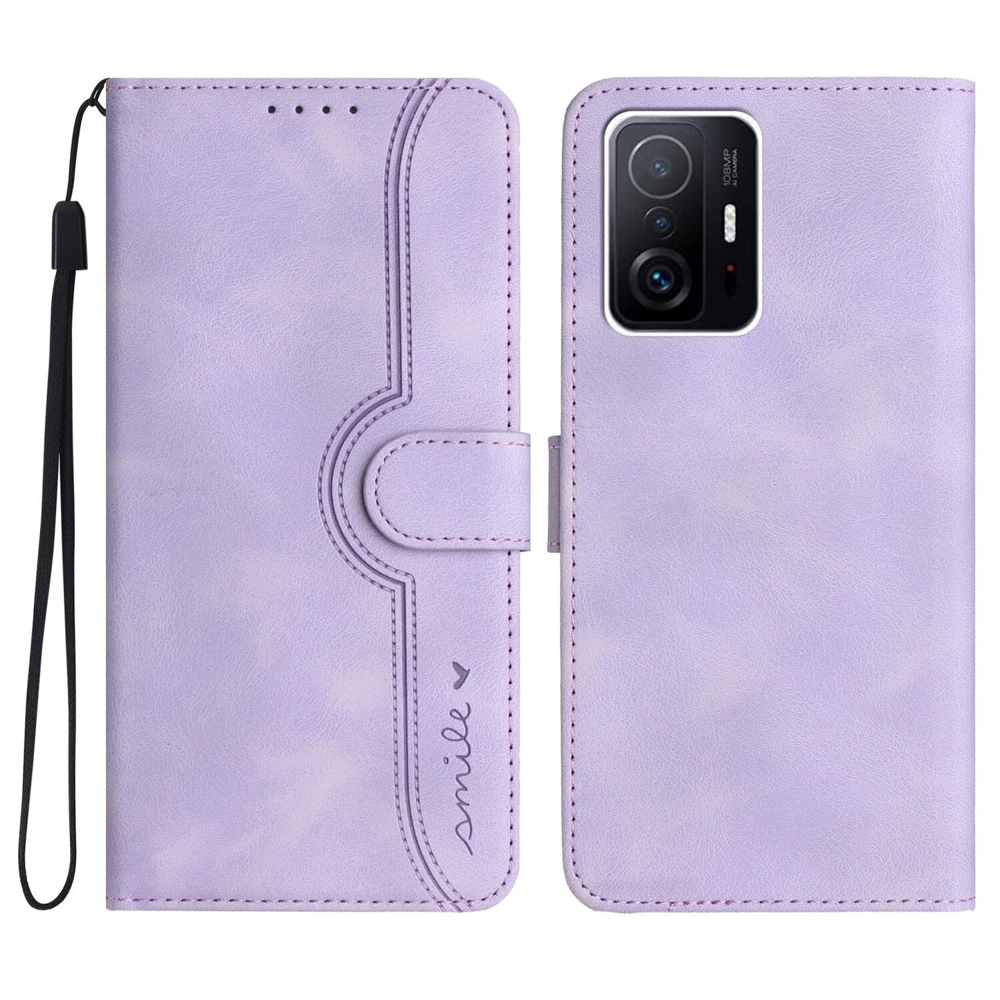 Yiscase preklopna torbica Smile za Xiaomi 11T / 11T Pro vijolièna