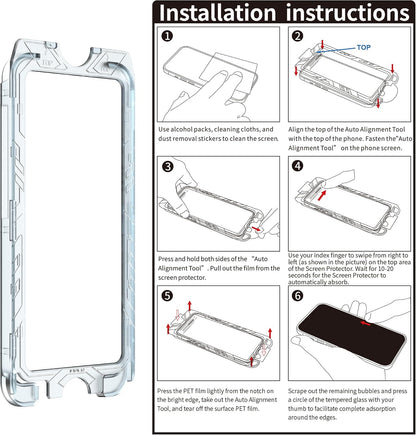 Fitudoos 2x kaljeno zaščitno steklo za iPhone 16 Pro Max + 2x zaščita kamere – 9H