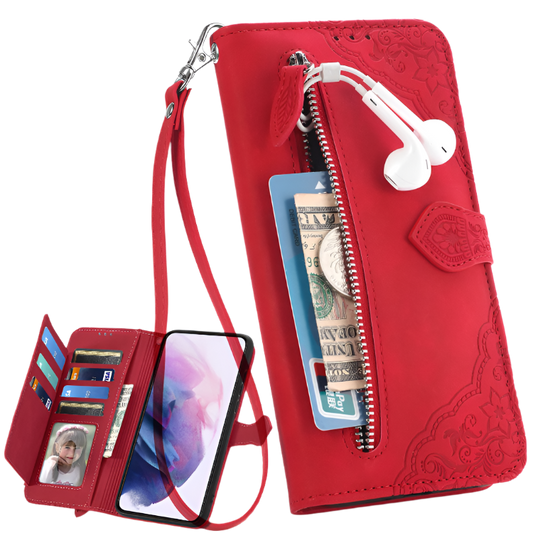 Preklopna torbica "Leather" Honor X8 5G/Honor X6 – Infostyle – Rdeča