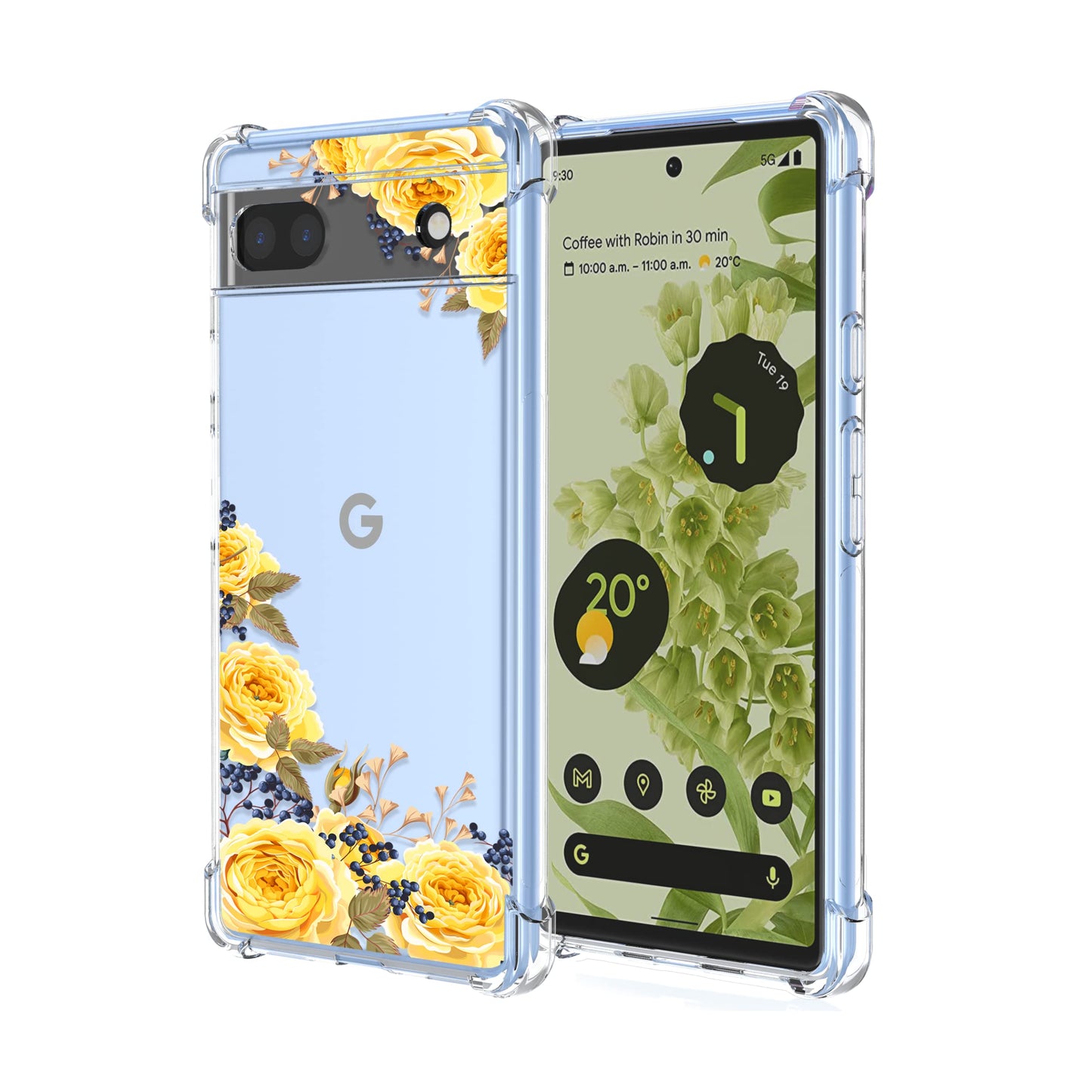 Silikonska maskica Yellow Roses za Google Pixel 6a
