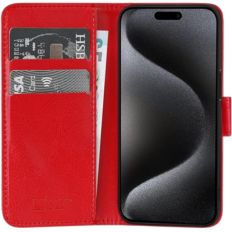 Usnjen ovitek za iPhone 15 Pro, rdeča – Infostyle
