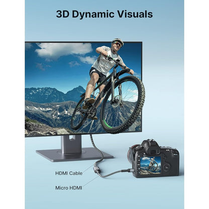 Micro HDMI moški v HDMI 2.0 ženski kabel 4K – JSAUX