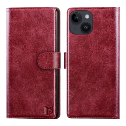Preklopna torbica "SUANPOT" za iPhone 15 – Rdeča