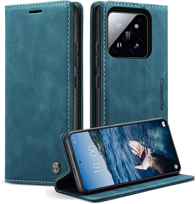 Preklopna torbica Bigcousin za Xiaomi 13 Pro – zeleno-plava