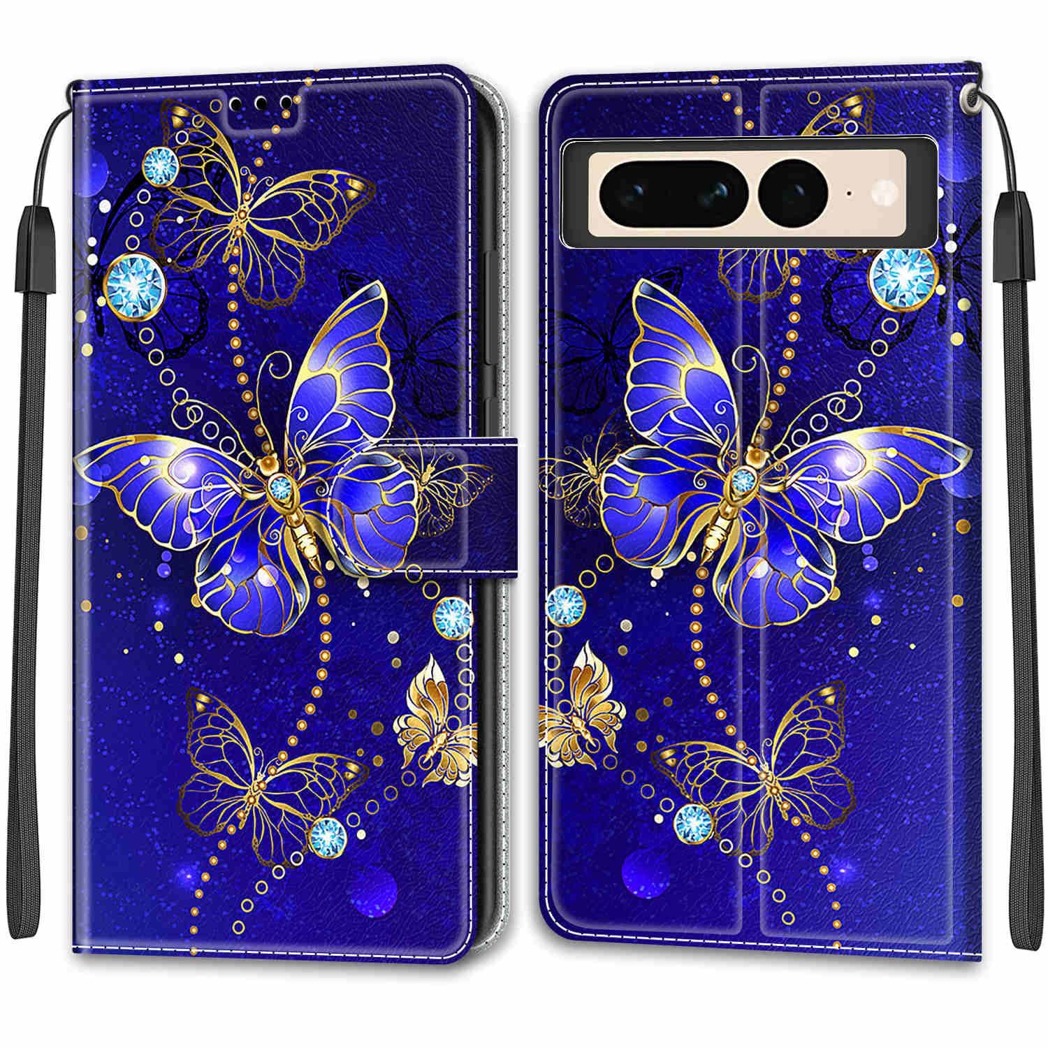 Preklopna torbica Metulj za Google Pixel 7 Pro modra