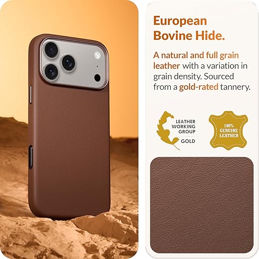 LONLI ovitek iz pravega evropskega usnja Vele za iPhone 17 Pro