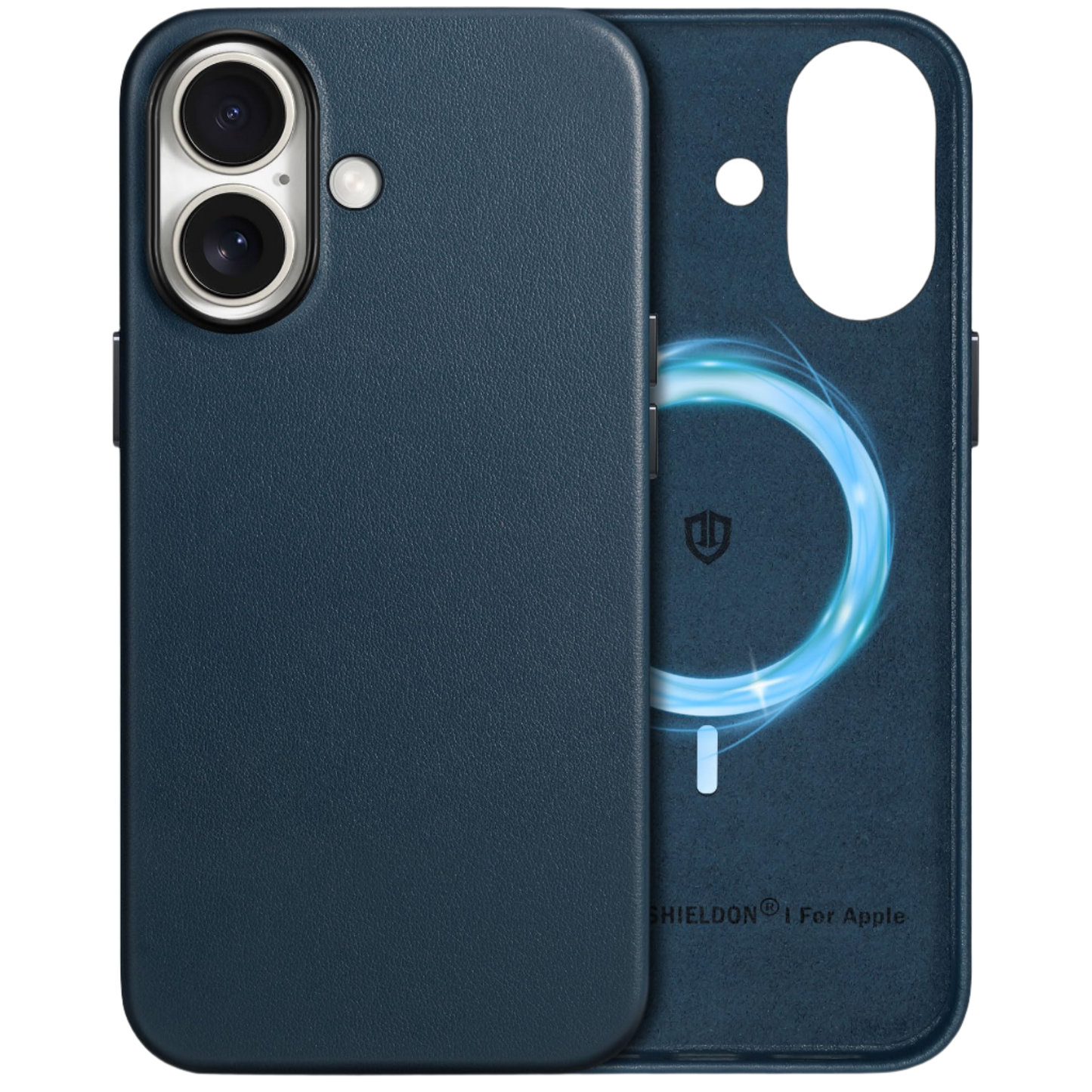 Ovitek za telefon "Shieldon Leather" iPhone 16 – Infostyle – Modra