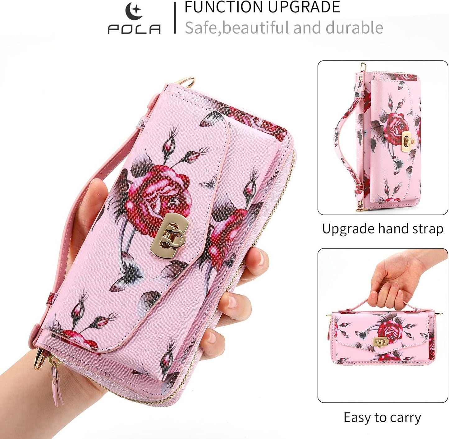 URMAX kožna torbica (novčanik + magnetska futrola) za Samsung Galaxy S23 – roza