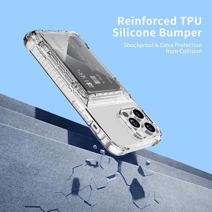 Ovitek za telefon iPhone 11 Pro Max ''Antishock'' z žepkom za kartice, prozorna – Infostyle