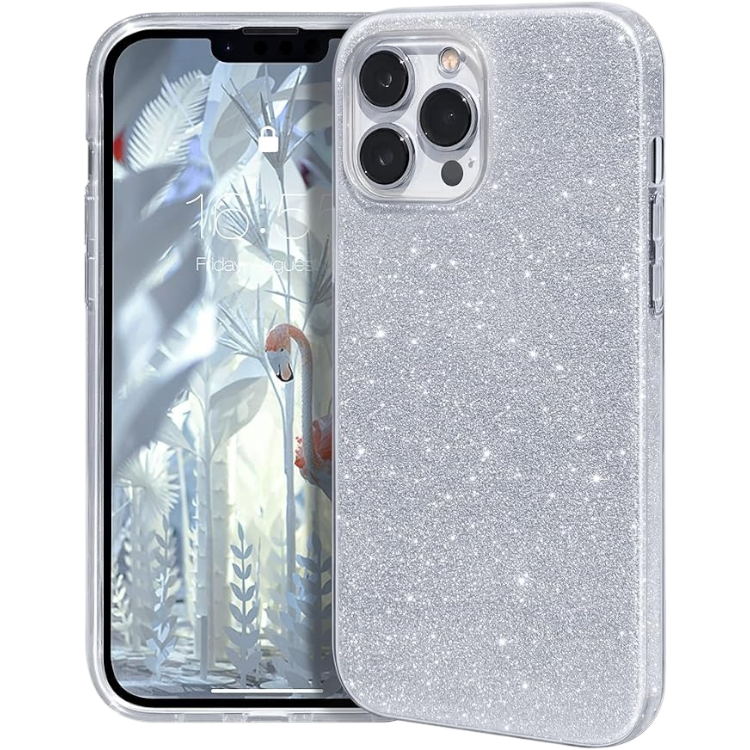 Ovitek "MATEPROX Glitter" za iPhone 14 Pro, srebrna