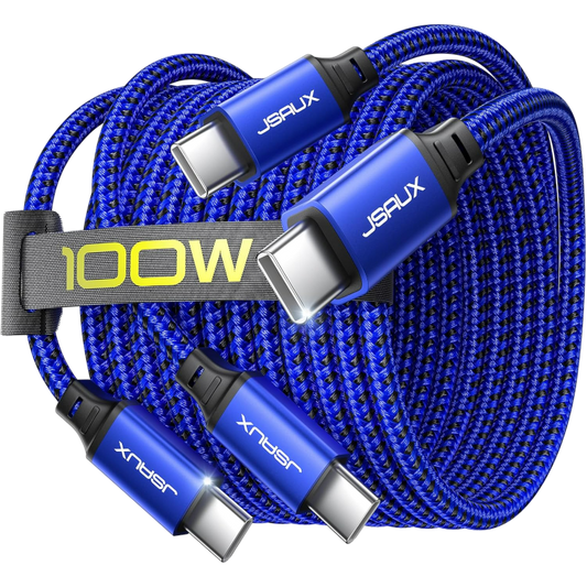 Kabel USB C v USB C 2m, 100W – JSAUX – Modra