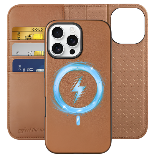 Odstranljiva torbica za telefon "SHIELDON" iPhone 16 Pro Max – Rjava