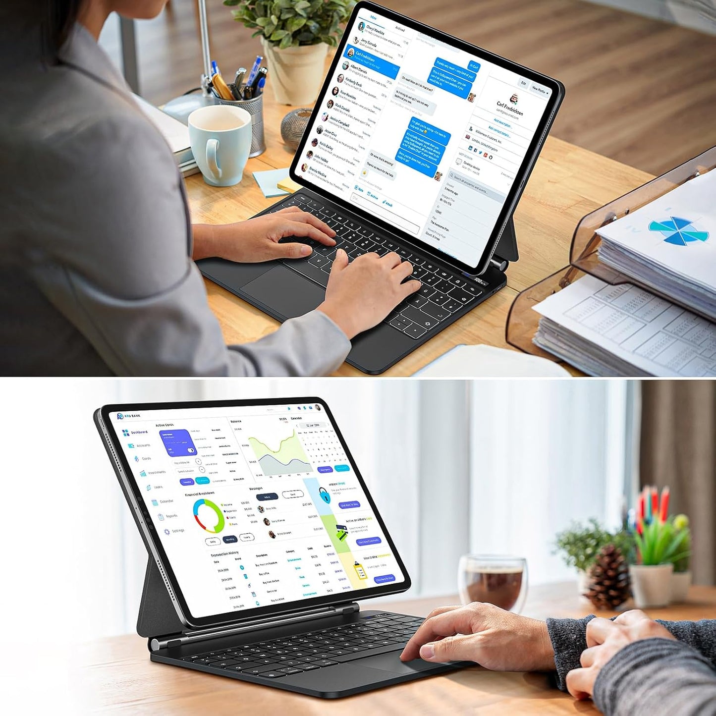 Ovitek z osvetljeno tipkovnico za iPad Air 6. gen.2024 M2 13 "/iPad Pro 12,9" – GOOJODOQ