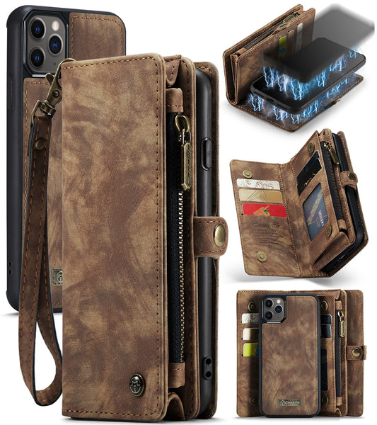 Caseme ovitek in denarnica za iPhone 11 Pro temno rjava