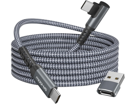 Kabel USB C v USB-C z adapterjem USB A, 2m – Basesailor – Siva