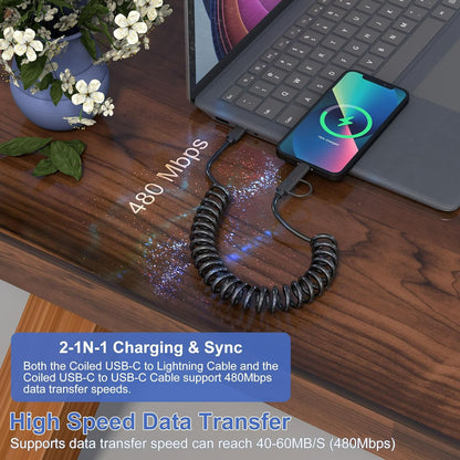 Kabel ''2v1'' USB C v USB C + Lightning – AICase