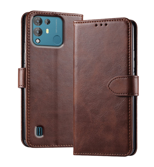 Preklopna torbica "GIOPUEY" Blackview A55 Pro – Infostyle – Rjava