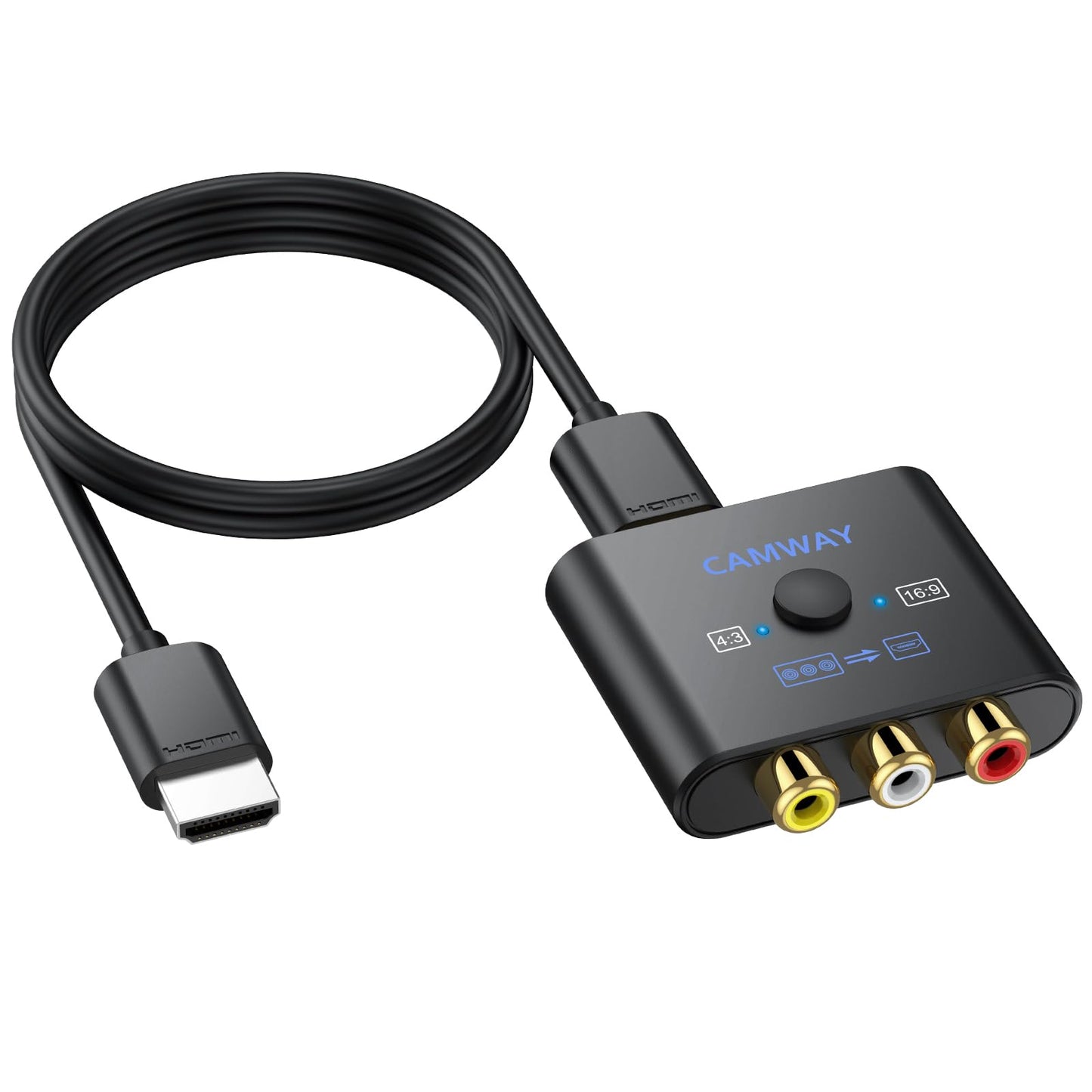 CAMWAY RCA v HDMI pretvornik 1080P, enostavna povezava analognih naprav z HDMI