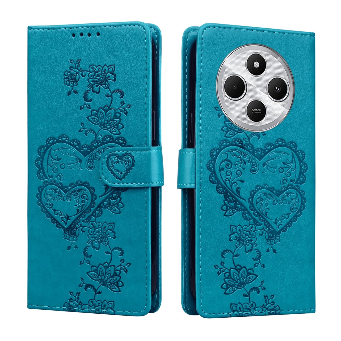 Preklopni-ovitek-za-Xiaomi-Redmi-14C-modro-srce:Preklopni ovitek za Xiaomi Redmi 14C – modro srce