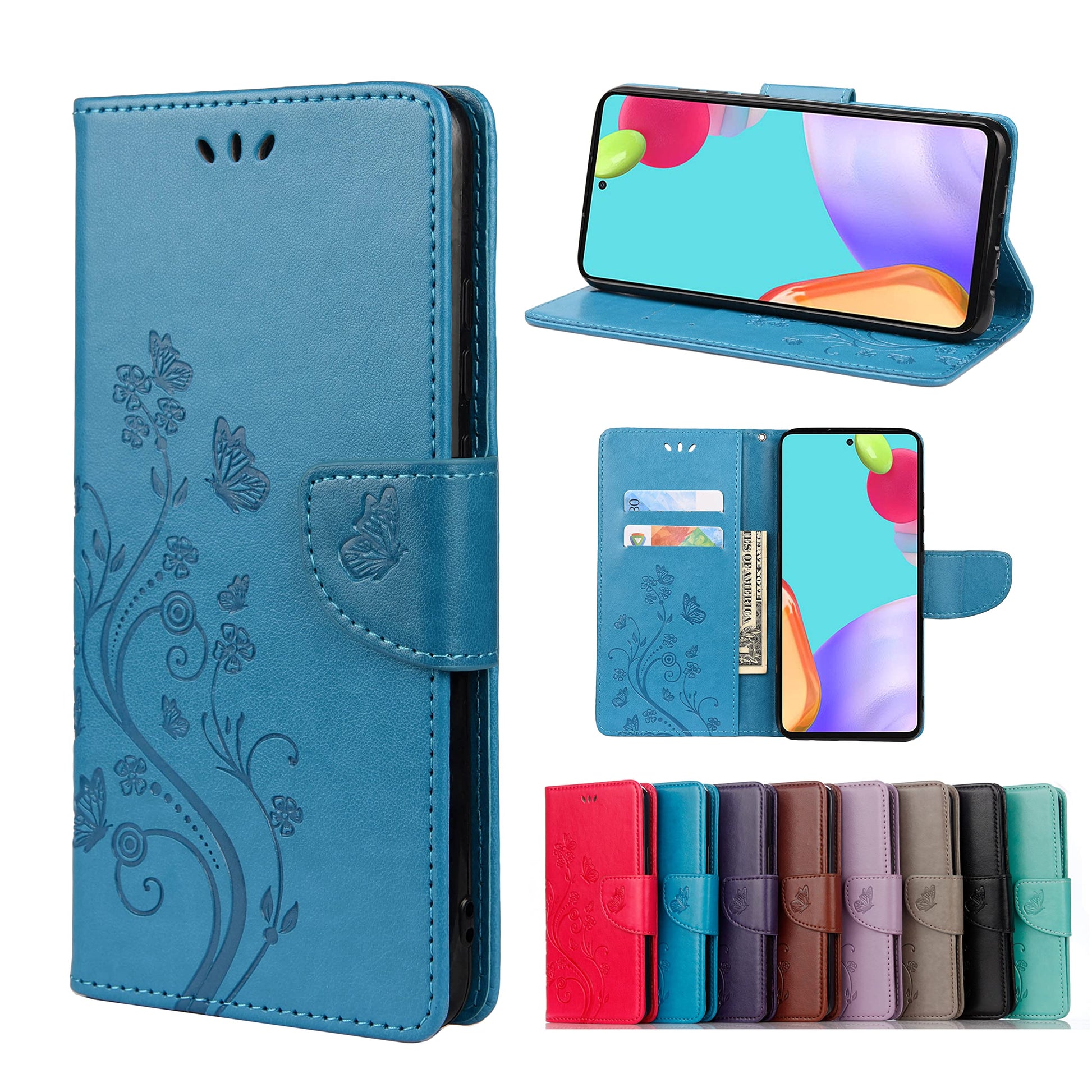 Butterfly preklopna torbica za Samsung Galaxy A23 5G modra