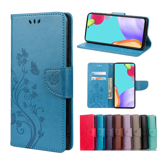Butterfly preklopna torbica za Samsung Galaxy A23 5G modra