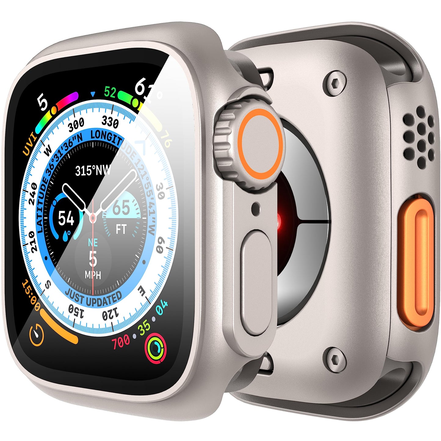 Diruite zašèita zaslona in ohišja za Apple Watch 44 mm Starlight