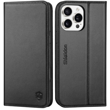 Preklopna torbica za telefon ''Shieldon'' iPhone 16 Pro Max – Črna