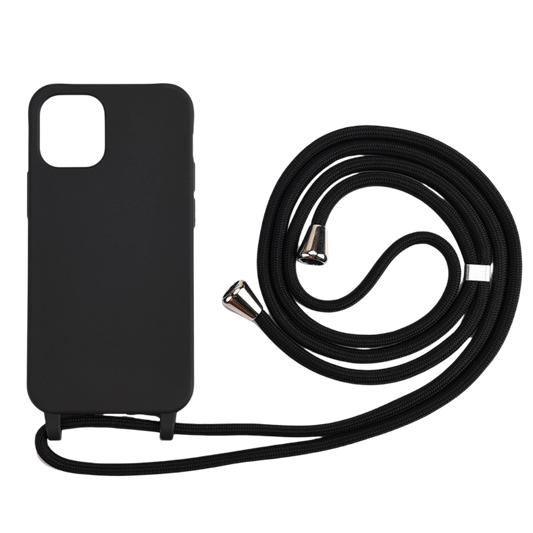 Ovitek z vrvico za iPhone 12 Mini, črna – Infostyle
