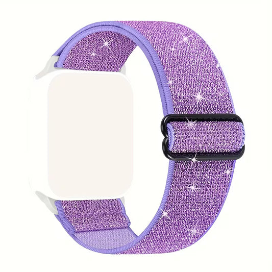 Elastični najlonski pašček (glitter) za Fitbit Versa 2 / Versa Lite SE – vijolična