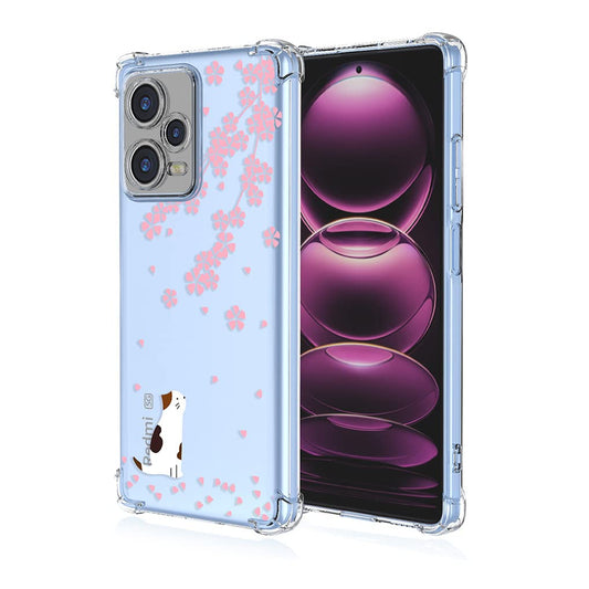 HAOYE zaščitni ovitek za Xiaomi Redmi Note 12 5G / POCO X5 5G – Sakura mačka