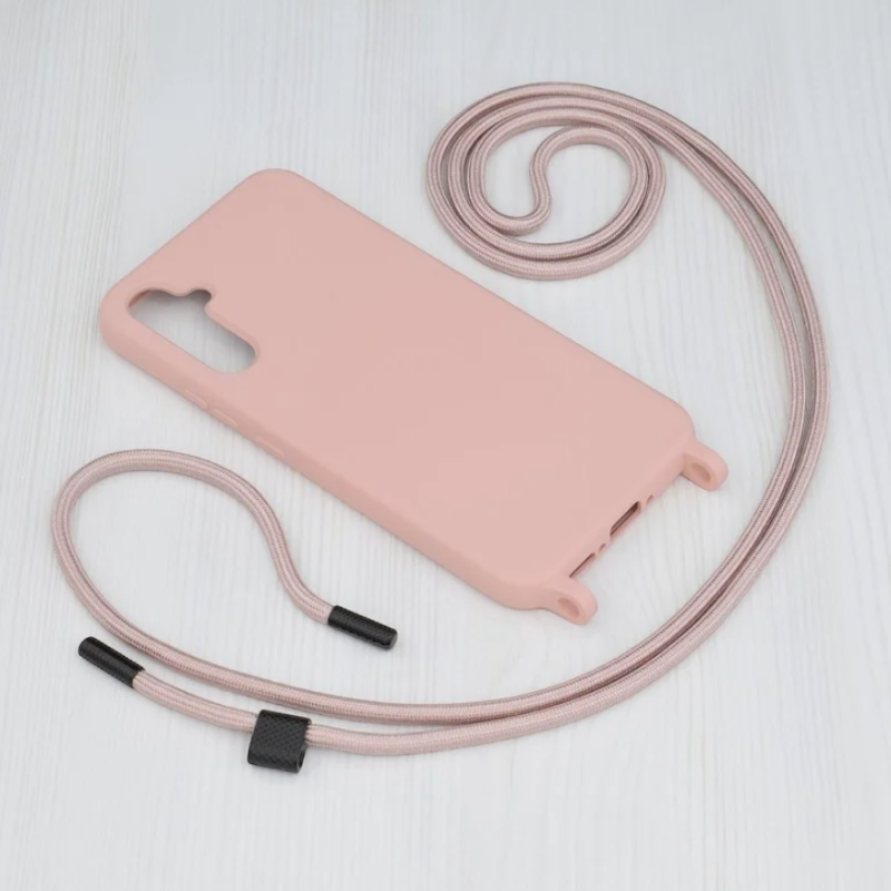 Silikonski ovitek "Crossbody Lanyard" za Samsung Galaxy A54 - Roza – Techsuit
