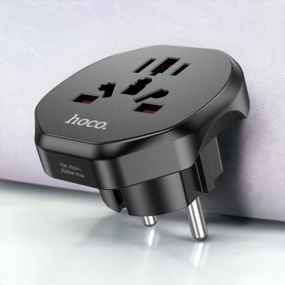 Univerzalni vtični adapter "hoco AC6" EU – Črna