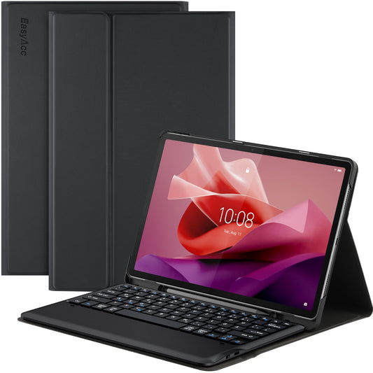 EasyAcc futrola s tipkovnicom za Lenovo Tab P12 12.7 2023 – Bluetooth QWERTZ magnetska tipkovnica, crna