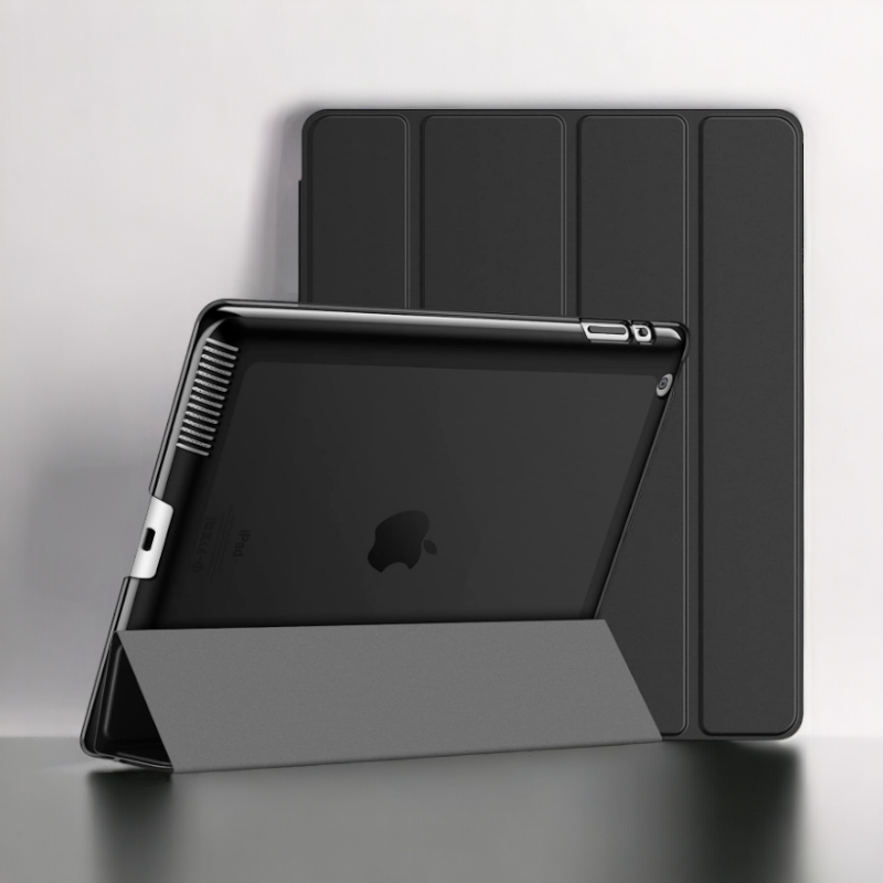 Preklopna torbica "Translucent" za tablični računalnik Apple iPad 2/3/4 – JETech – Pastelno vijolična / PC + mikrovlakna