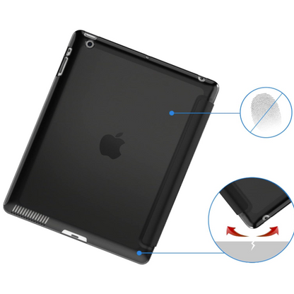 Preklopna torbica "Translucent" za tablični računalnik Apple iPad 2/3/4 – JETech – Temno zelena / PC + mikrovlakna