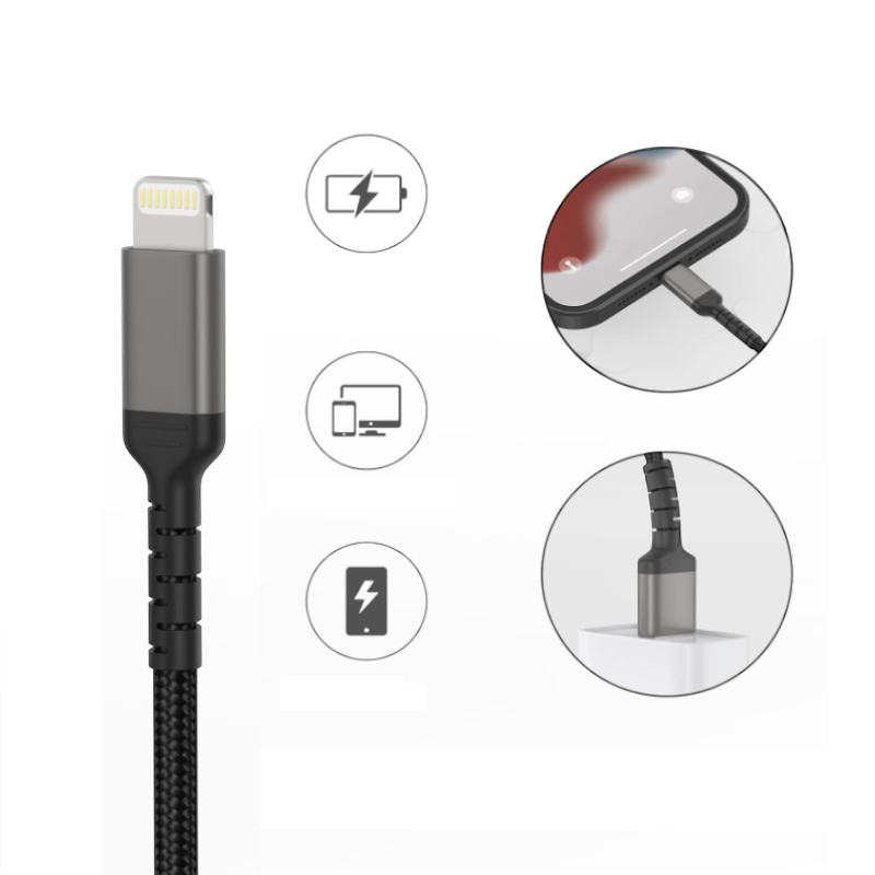 Polnilni in podatkovni kabel "Nylon Braided" 2m USB - lightning (2 kosa) – Adilift