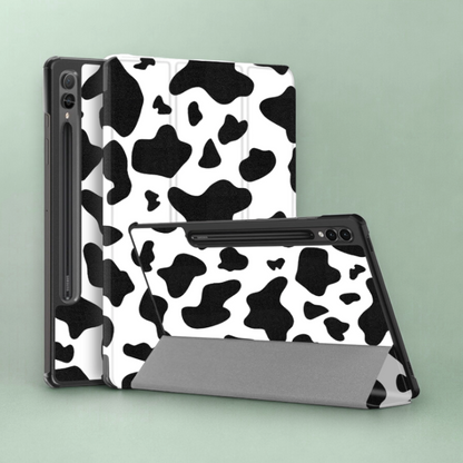 Preklopna torbica "Cow" za tablični računalnik Samsung Galaxy Tab S9 Plus 12.4" 2023 – Infostyle – Črna / Umetno usnje +