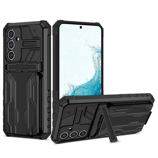 AOYE maskica za Samsung Galaxy A14 4G – novčanik, postolje, TPU + PC, crna