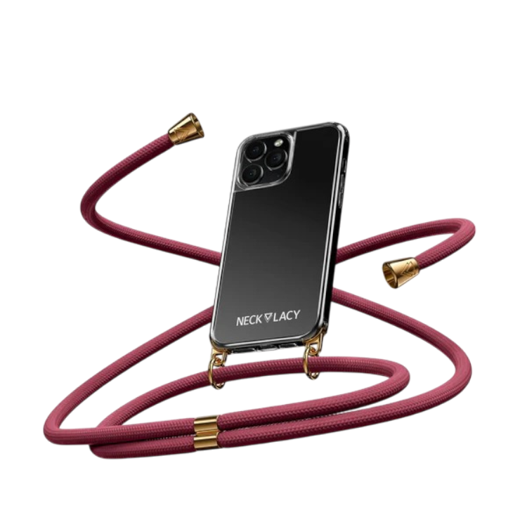 Ovitek z vrvico "NECKLACY®" z zaščito za kamero za iPhone 15 Pro