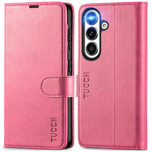 TUCCH usnjena torbica Samsung Galaxy S25 roza