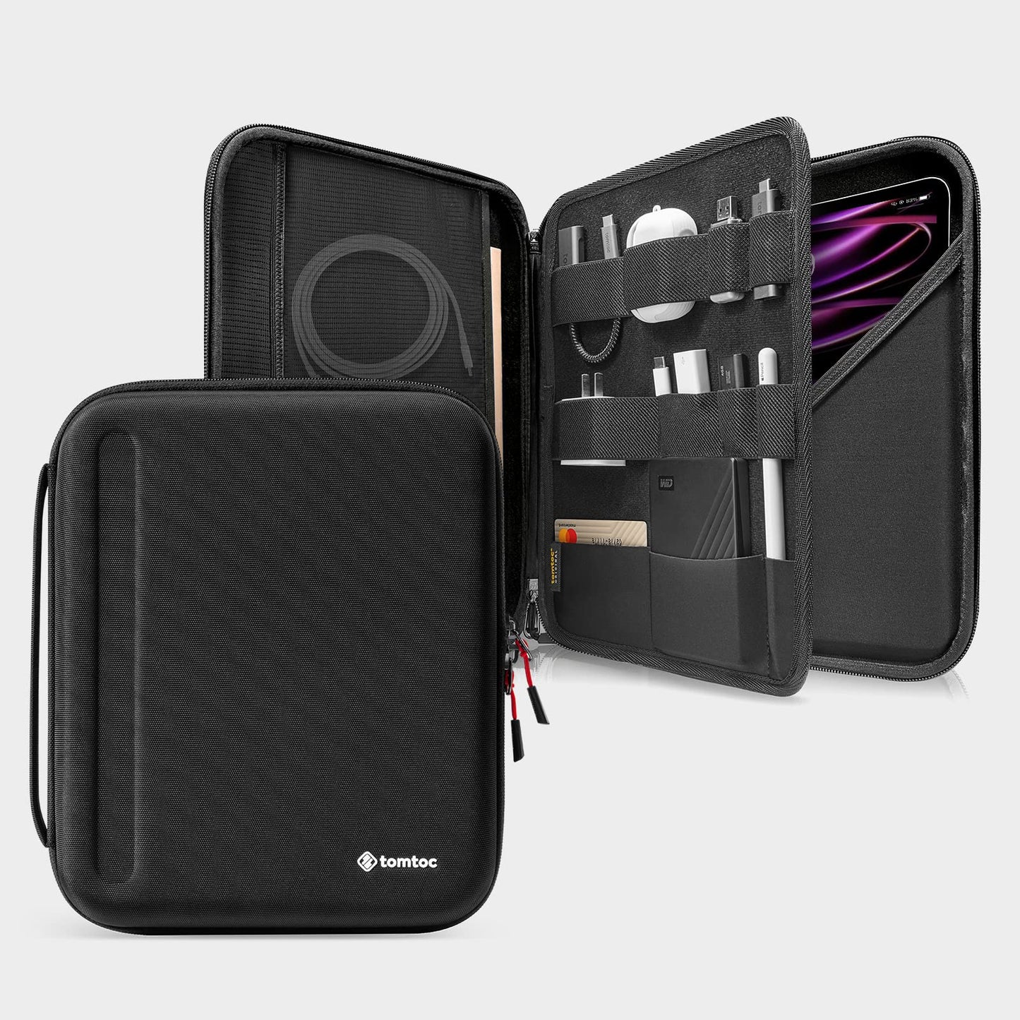 Tomtoc Portfolio Ovitek za iPad Air 13" in iPad Pro 13" – Zaščitna Torba z Žepom za Dodatke