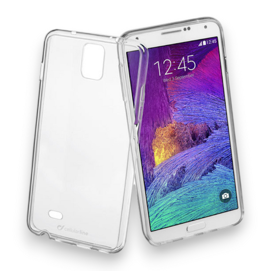 Komplet silikonski ovitek + zaščitna folija "Clear Duo" za Samsung Galaxy Note 4 – Cellularline – Prozorna / TPU silikon