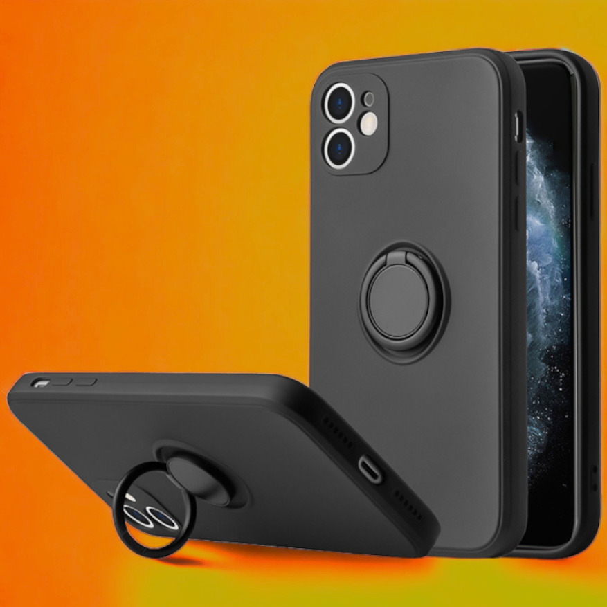 Silikonski ovitek "Silicone Ring" z držalom za Xiaomi Redmi Note 10 – Vennus – Temno modra / TPU silikon