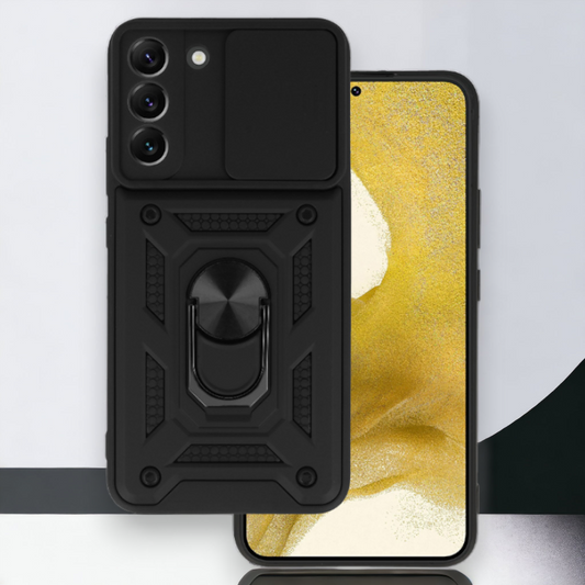 Silikonski ovitek "ring camera protect" za Samsung S23 Plus - Črna – Infostyle – Črna / PC + TPU silikon